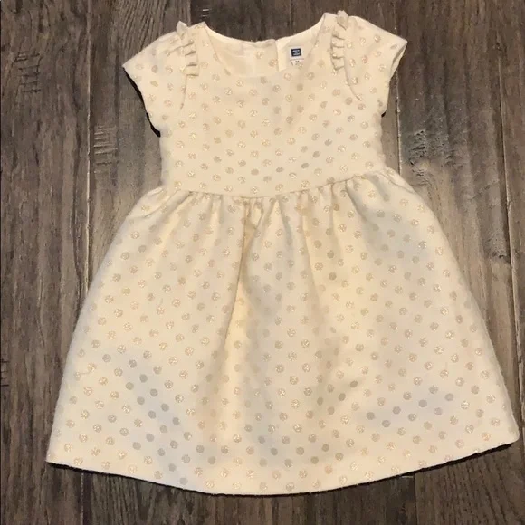 Janie and Jack | Dresses | Janie And Jack 2t Gold And Ivory Polkadot Dress  | Poshmark
